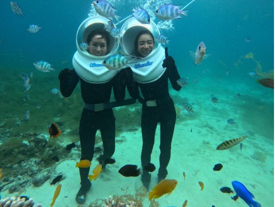 シーウォーカーツアー  泳げなくてもOK！ボートで行く熱帯魚と海中散歩＜写真データ無料付き／約1.5時間／2～4名／10歳～／石垣島＞