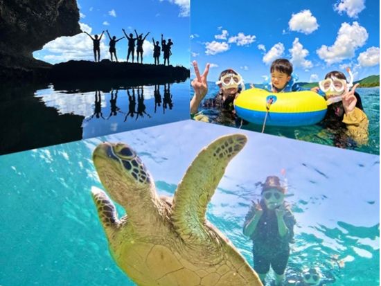 青の洞窟シュノーケリング ウミガメ遭遇率99％！神秘的な青の洞窟を探索 ANAグループ機内誌「翼の王国」掲載＜約3時間／現地集合おすすめ／石垣島＞