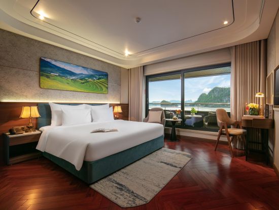 世界遺産ハロン湾1泊2日クルーズ「カリスタクルーズ」　全室バルコニー付きの最新ラグジュアリー船＜英語ガイド／ハノイ往復送迎または現地集合＞