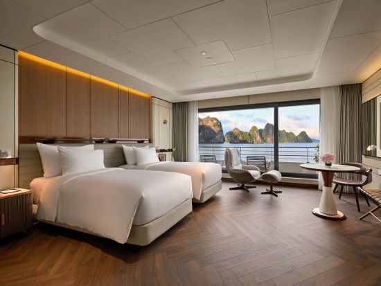 世界遺産ハロン湾1泊2日クルーズ「グランドパイオニアクルーズ」　クラシックな上質空間で過ごす大人の船旅＜英語ガイド／ハノイ往復送迎または現地集合＞