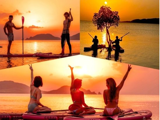 サンセットSUPツアー 赤く染まるサンセットで特別なひとときを SNS映え撮影も◎ANAグループ機内誌「翼の王国」掲載＜約2時間／現地集合おすすめ／石垣島＞