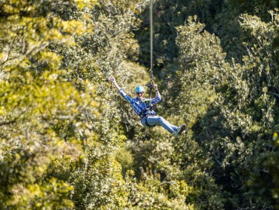 ロトルアジップライン体験　オケレ滝で大自然満喫！ラフティング＆温泉付きプランあり＜英語ガイド／半日＞