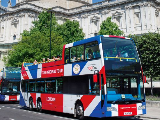 乗り降り自由！サステナブル市内観光バス＋テムズ川遊覧ボート＋街歩きアプリ＜1日券/２日券/3日券＞