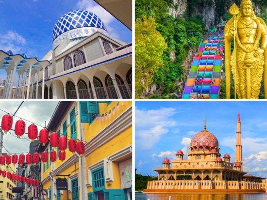 クアラルンプールハイライト観光ツアー　バトゥ洞窟＆チャイナタウン＆鬼仔巷＆ピンク＆ブルーモスク 　空港発プランあり＜1日／日本語ガイド／アロー通り解散＞