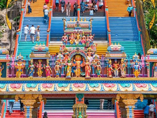 クアラルンプールハイライト観光ツアー　バトゥ洞窟＆チャイナタウン＆鬼仔巷＆ピンク＆ブルーモスク 　空港発プランあり＜1日／日本語ガイド／アロー通り解散＞