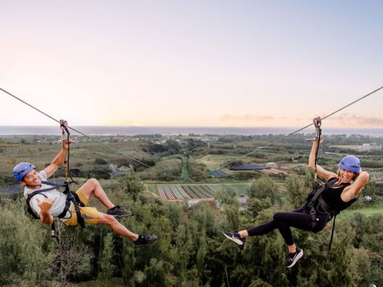 ジップライン体験＋ノースショア自由散策ツアー