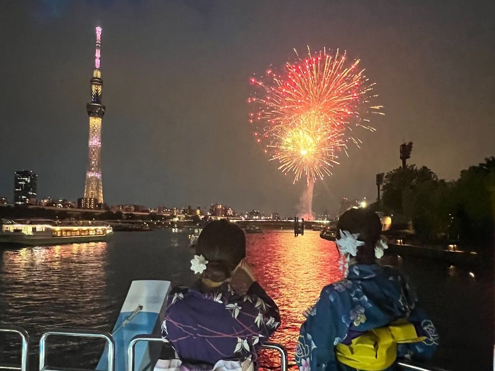 2026年隅田川花火大会特等席！屋形船デッキ観覧クルーズ◇津軽三味線生