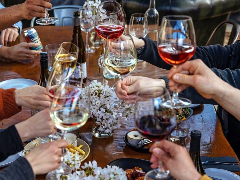 group of wine glasses cheers appellation wine tours