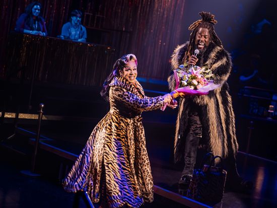 (L to R) Xavier Reyes as ‘Jennyanydots’ and Dudney Joseph Jr as ‘Munkustrap’ from CATS_ The Jellicle Ball. Photos by Matthew Mur