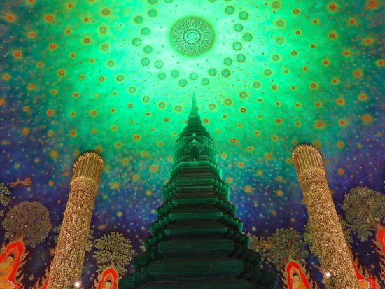 夕方発！バンコク市内観光ツアー　MRT＆トゥクトゥクで行く！ワット・パクナム＋ワット・アルン夜景ディナー＜到着日参加OK／ワンプレート夕食／日本語ガイド＞