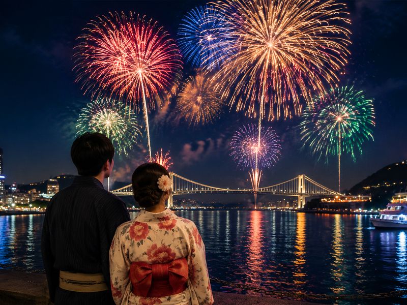 関門海峡花火