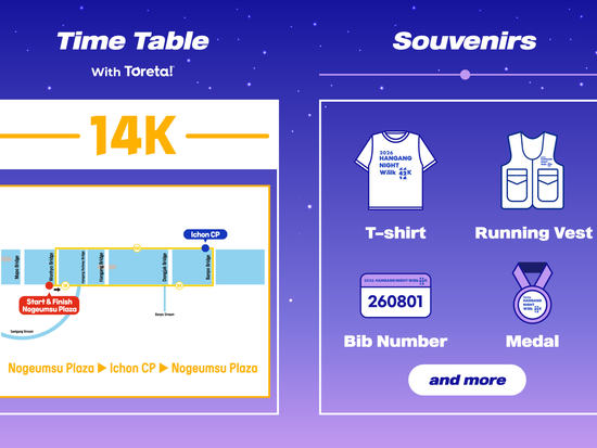 8月1日限定！漢江ナイトウォーク2026　夜の漢江沿いを14km歩くウォーキングイベント ＜ソウル発＞の写真3